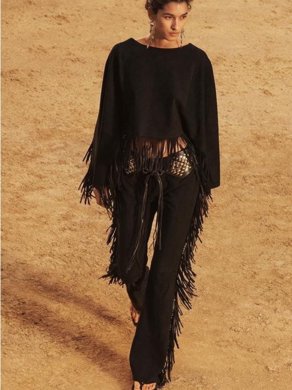 Zara LIMITED EDITION SUADE FRINGE CAPE